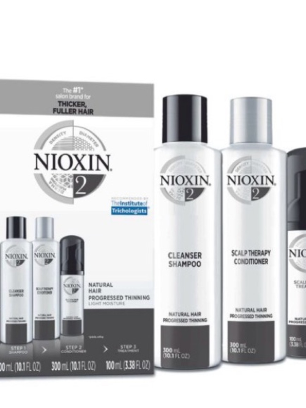Nioxin System 2 Cleanser Shampoo & Scalp Therapy Conditioner - White